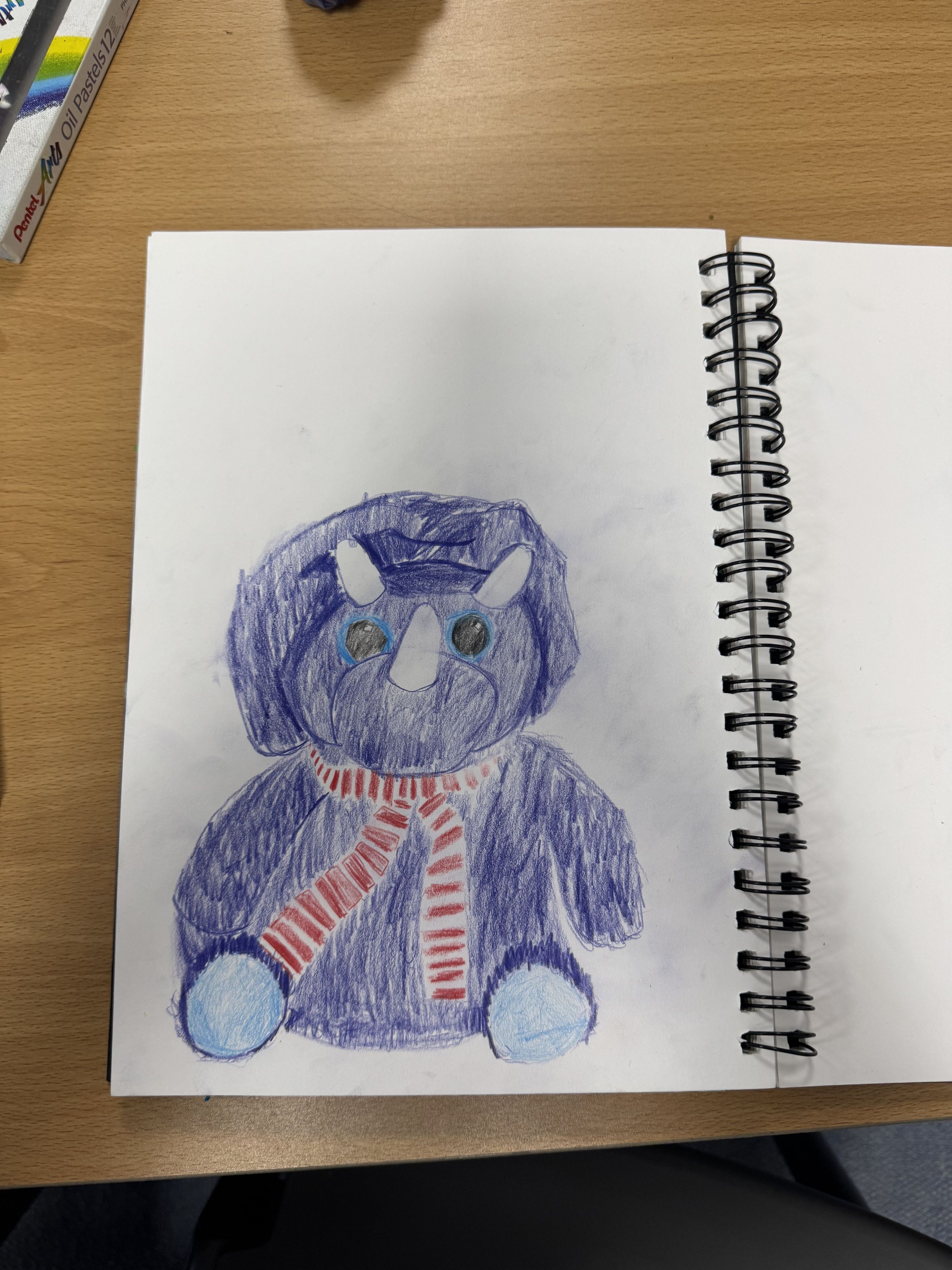 Sketchbook showing drawing