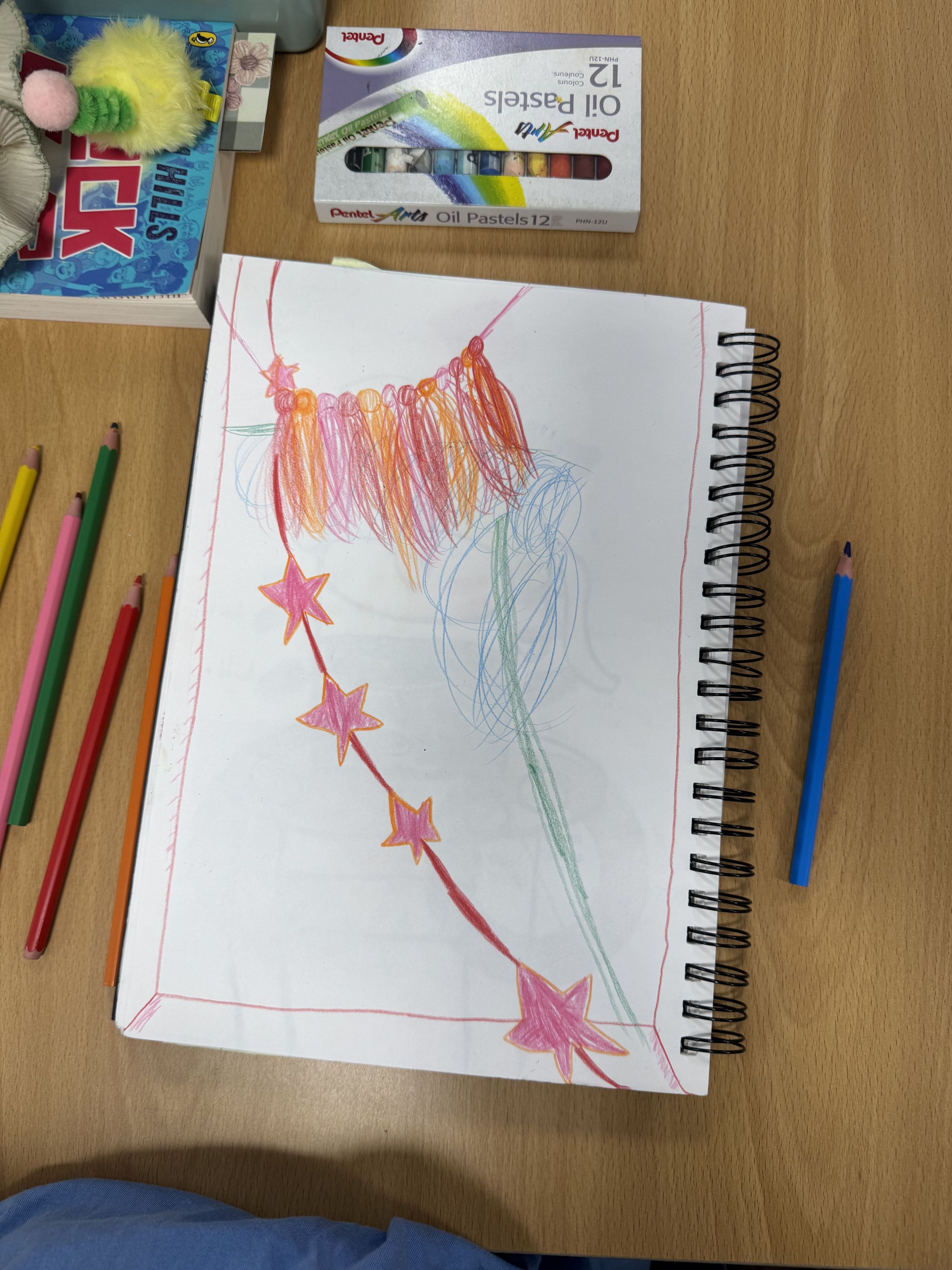 Sketchbook showing drawing