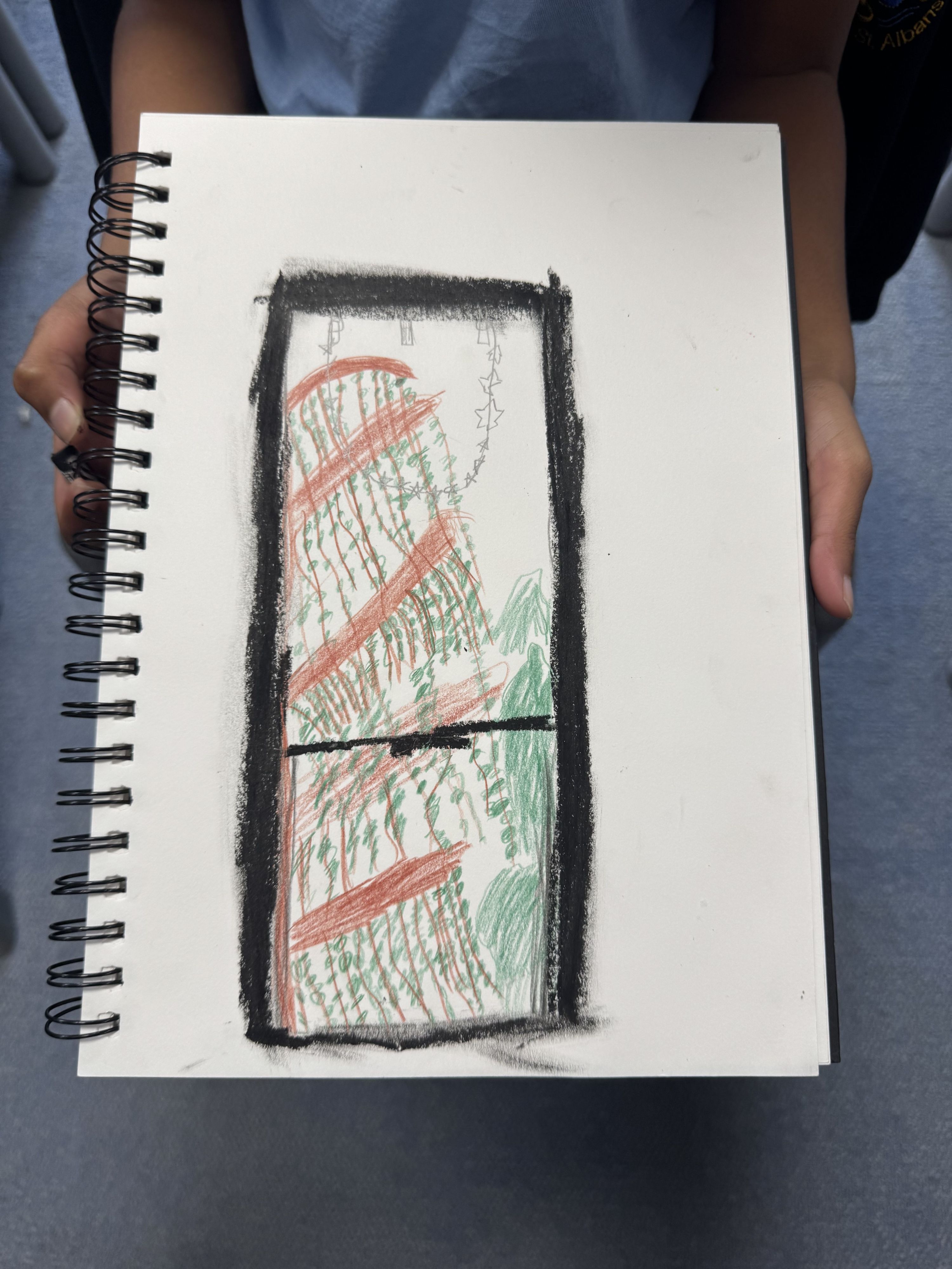 Sketchbook showing drawing